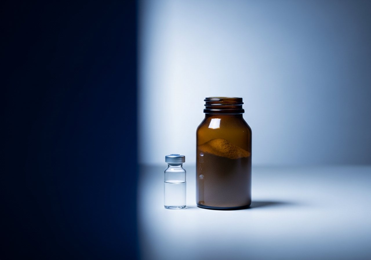 Healing peptide pharmaceutical vial and amber bulk container