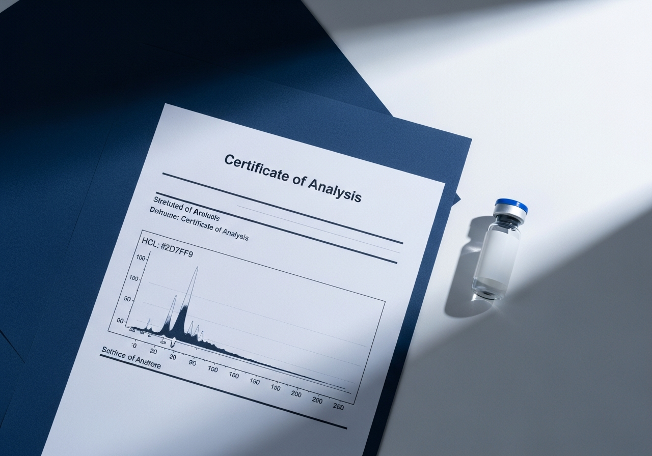 Wholesale Melanotan II Certificate of Analysis with HPLC chromatograph chart