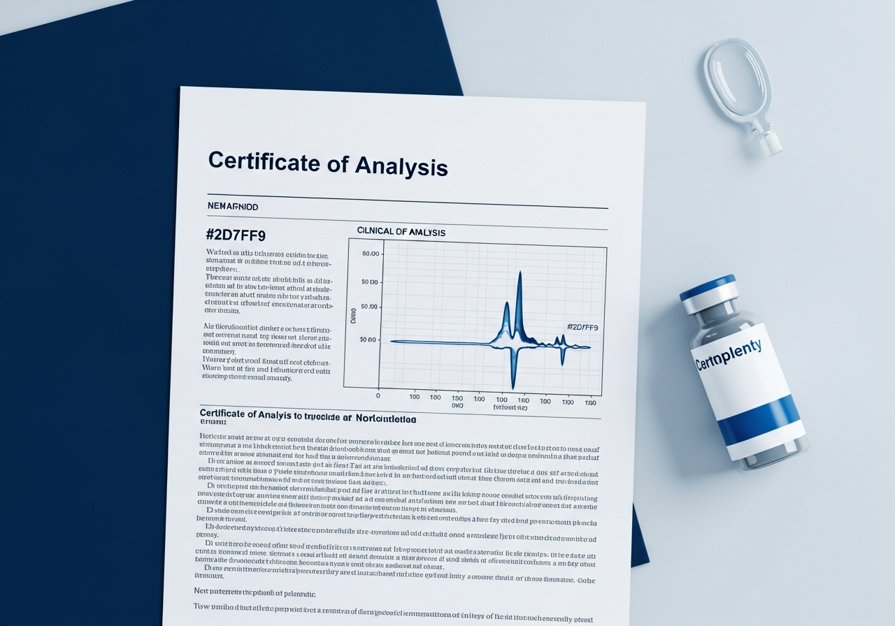 Wholesale PT-141 (Bremelanotide) Certificate of Analysis with HPLC chromatograph chart