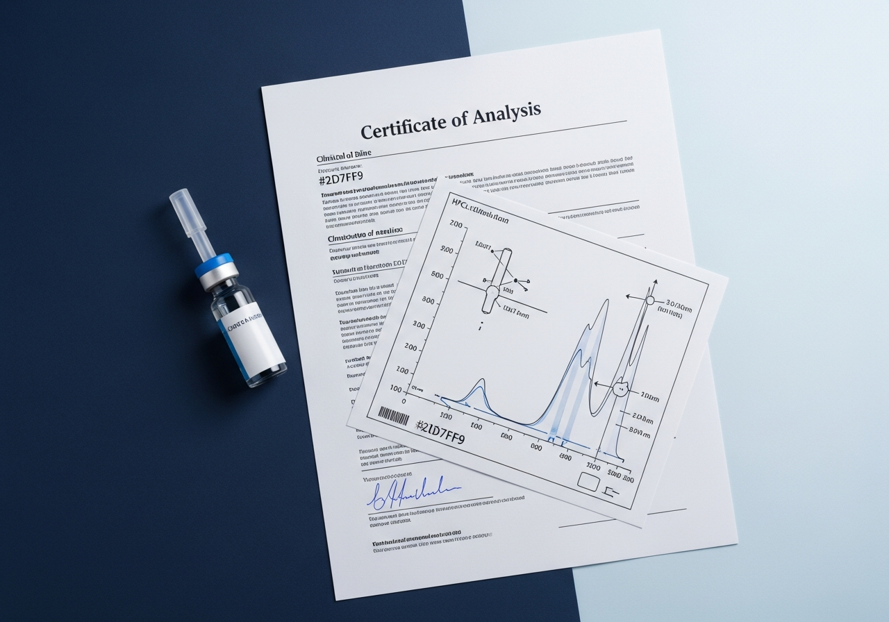 Wholesale Selank Certificate of Analysis with HPLC chromatograph chart