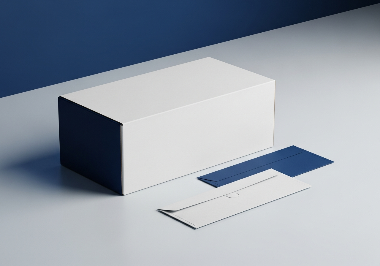 Discreet white prescription mailer box ready for outbound shipping