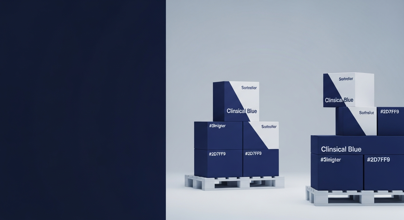 Modern fulfillment center with branded shipping cartons stacked on pallets